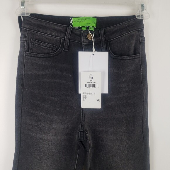 Sandrine Rose Super Flare Wide Legs Jeans Women's Size 25 Black Wash - Picture 8 of 9